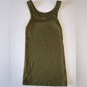 Army green tank top,  XS, new, polyester